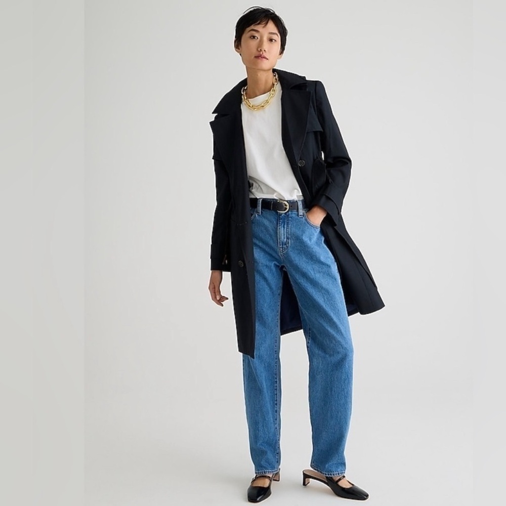 J. Crew Women’s New Icon Trench Coat in Black - Petite Sz. 6P - BF458 $348 NEW